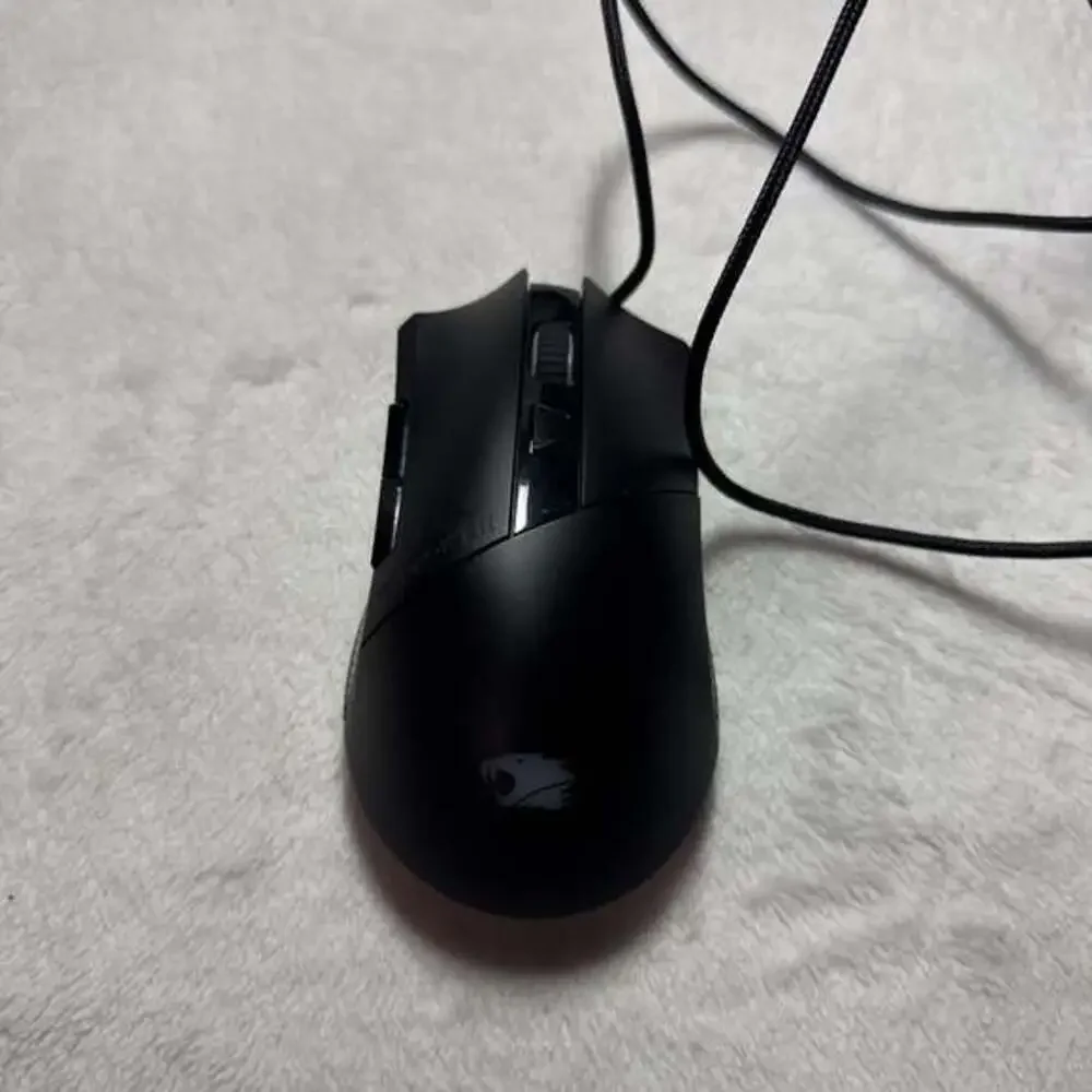iBUYPOWER Black Wired USB Gaming Mouse with Braided Cable
